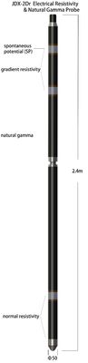 Resistencia eléctrica del sensor de NaI Crystal y punta de prueba gamma natural
